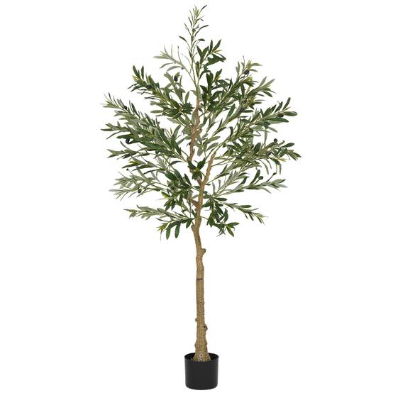 Olivier artificiel 150 cm plante artificielle intérieur, fausse plante décoration pour maison, bureau, salon, chambre - Image 1