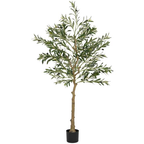 Olivier artificiel 150 cm plante artificielle intérieur, fausse plante décoration pour maison, bureau, salon, chambre - Image 2