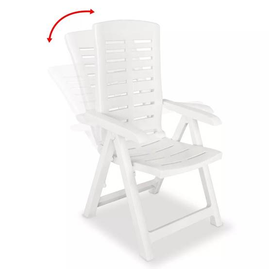 Vidaxl - Salon de jardin en plastique - vidaXL - Plastique - Blanc - Imagen 4