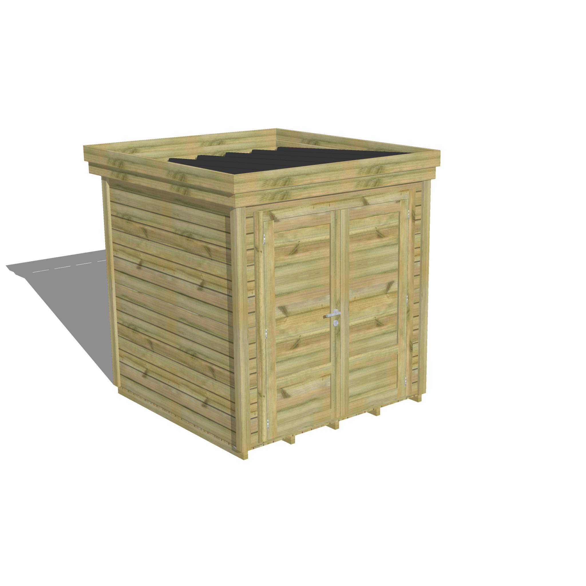 Sans Marque - ABRI DE JARDIN bois  autoclave 27mm - 2,14x2,14m / 5m2 - Bac acier - Plancher bois - Imagen 1