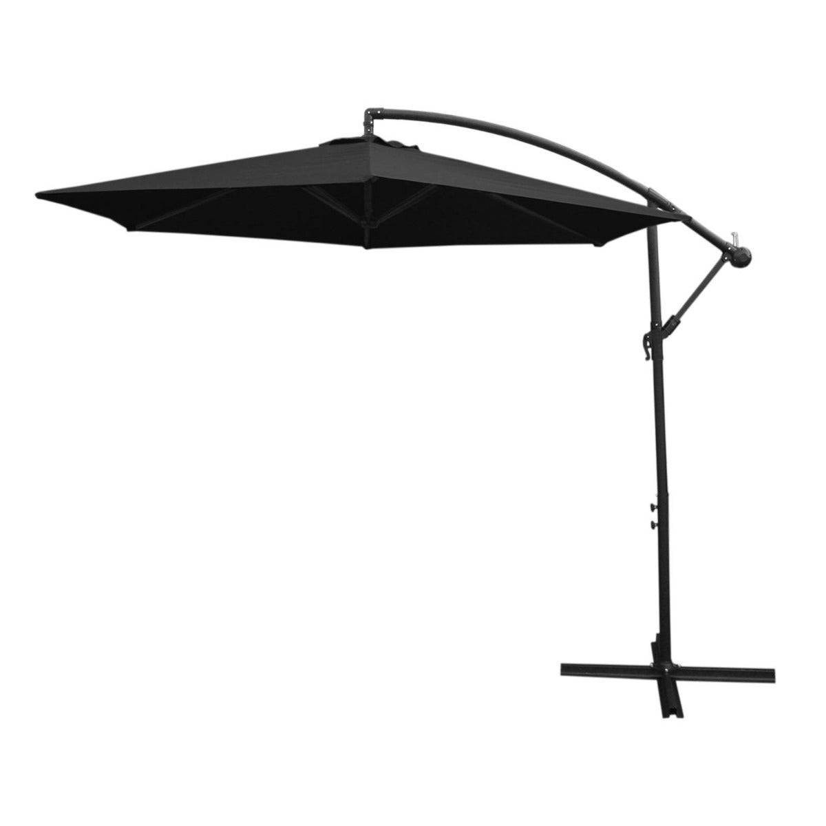 Monstershop - Parasol Cantilever Noir & Base Ronde 3m x 3m x 2.5m - Imagen 1