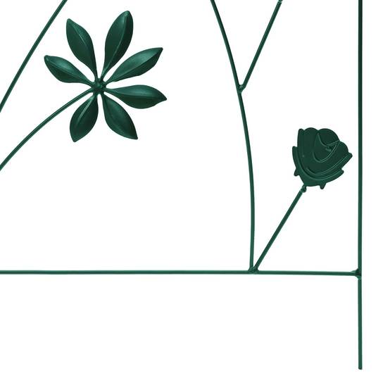Ensemble 3 Bordures de jardin Acier Vert Grille Support Plantes Basses 112x40cm - ComfortXL Outdoor Living - Image 8