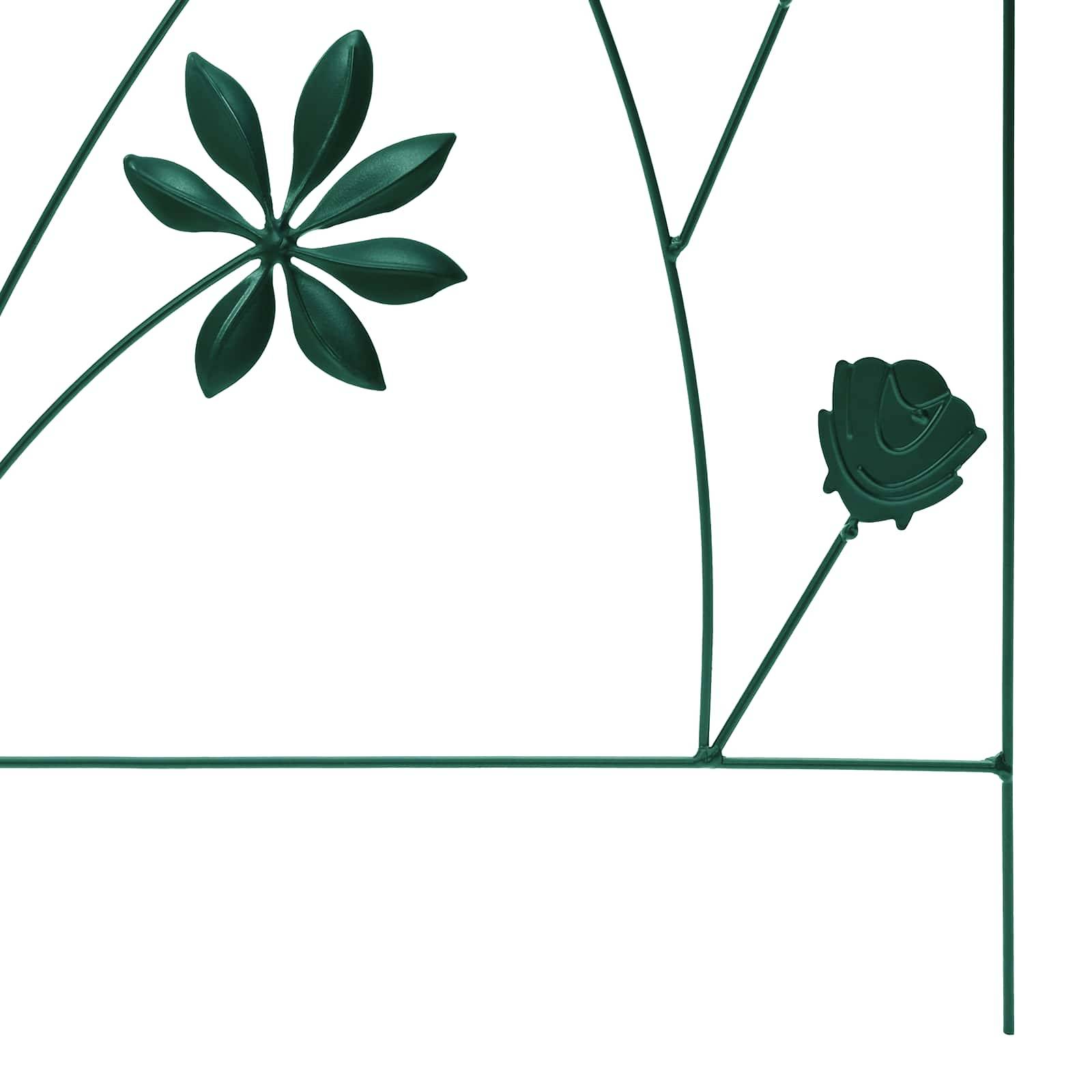 Ensemble 3 Bordures de jardin Acier Vert Grille Support Plantes Basses 112x40cm - ComfortXL Outdoor Living - Image 8