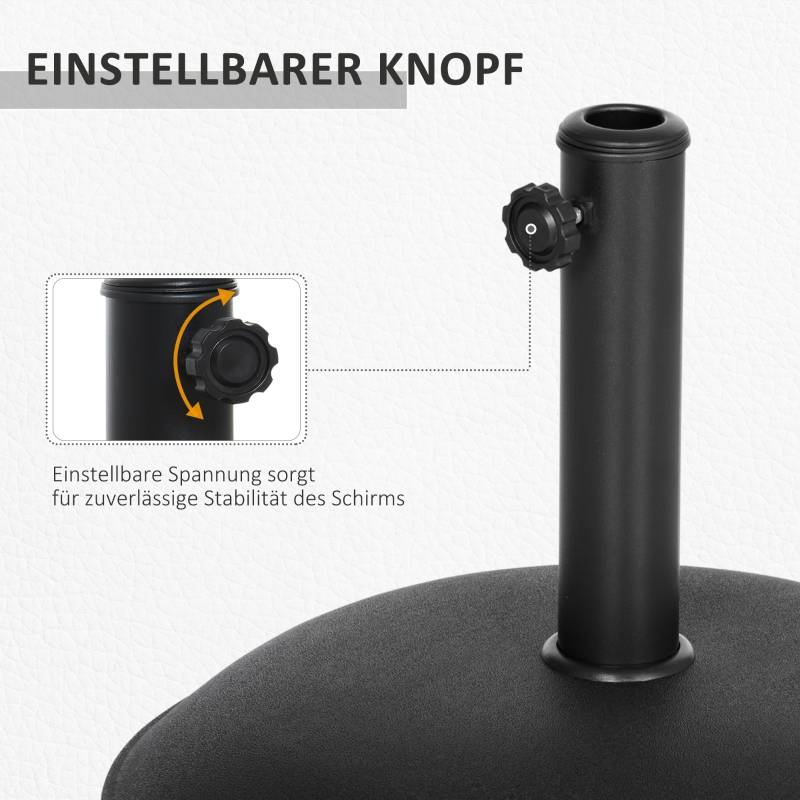 Pied de parasol rond ciment pour jardin terrasse maintien stable 20kg noir - ComfortXL Outdoor Living - Image 4