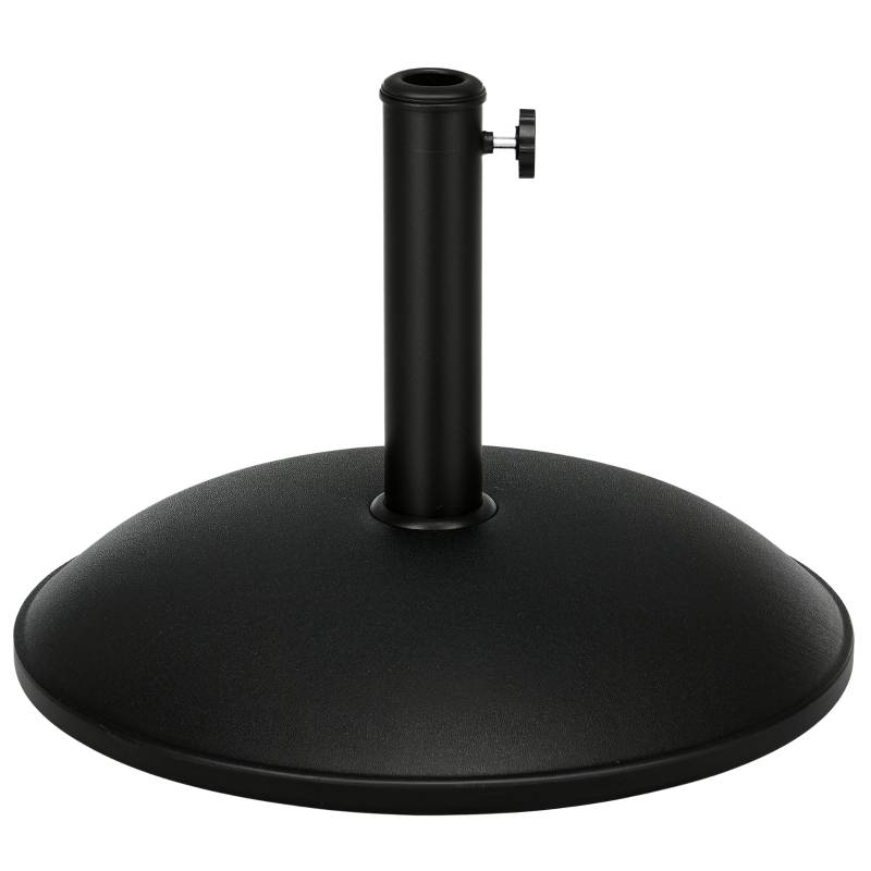 Pied de parasol rond ciment pour jardin terrasse maintien stable 20kg noir - ComfortXL Outdoor Living - Image 2