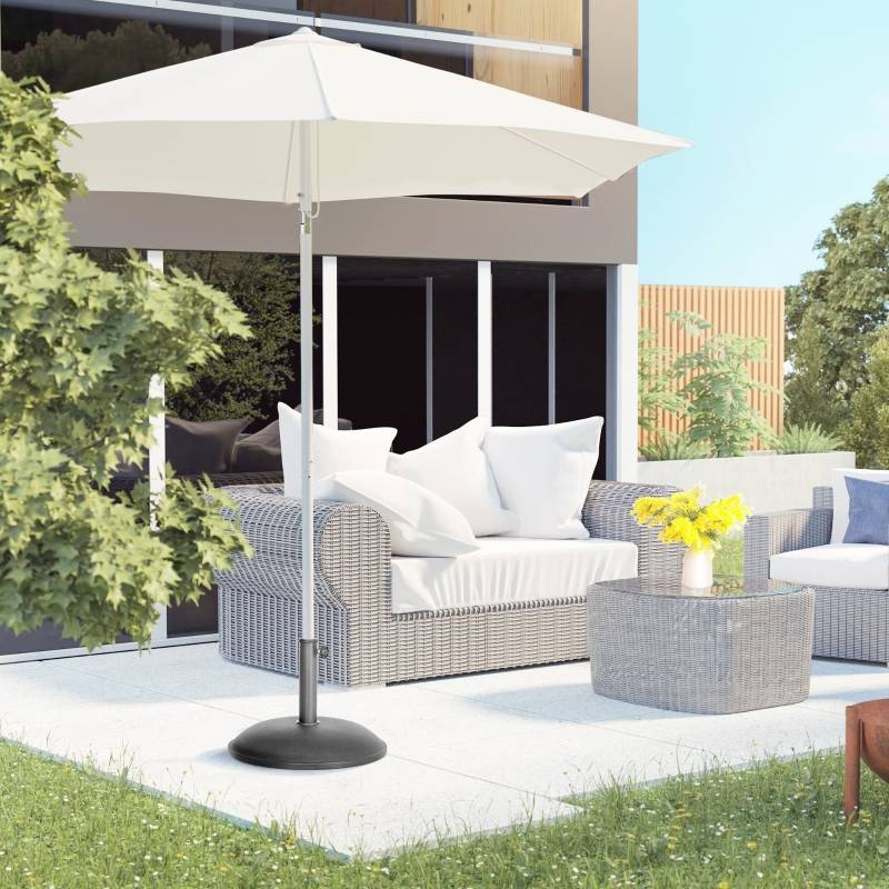 Pied de parasol rond ciment pour jardin terrasse maintien stable 20kg noir - ComfortXL Outdoor Living - Image 7