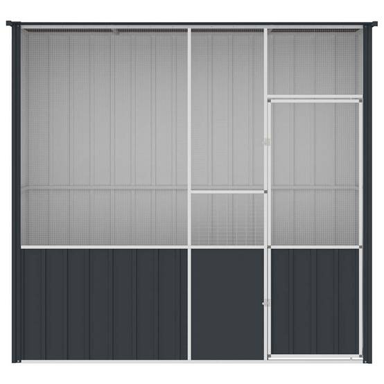 Grande Volière Acier Galvanisé Longue Sécurité Anthracite 215x78cm - ComfortXL Outdoor Living - Image 6
