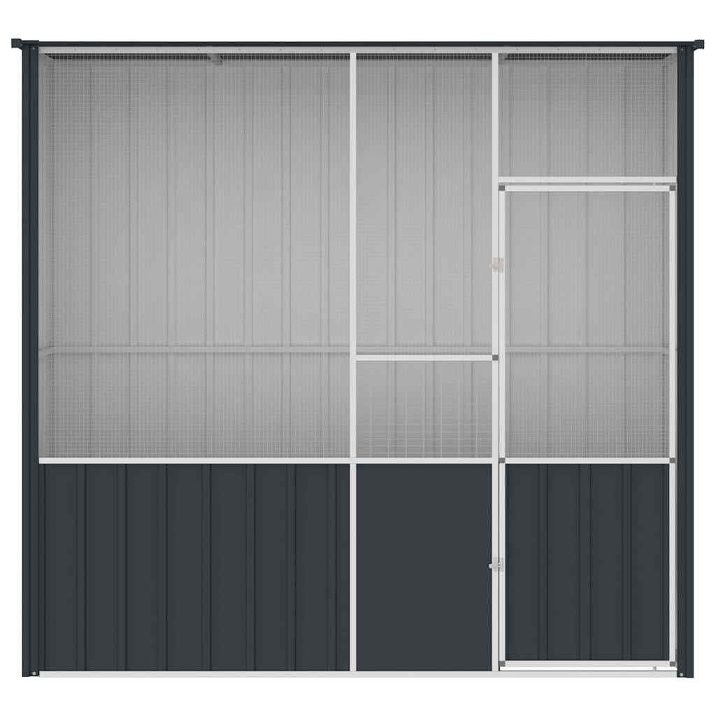 Grande Volière Acier Galvanisé Longue Sécurité Anthracite 215x78cm - ComfortXL Outdoor Living - Image 6