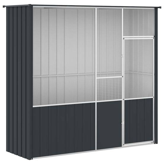 Grande Volière Acier Galvanisé Longue Sécurité Anthracite 215x78cm - ComfortXL Outdoor Living - Image 2
