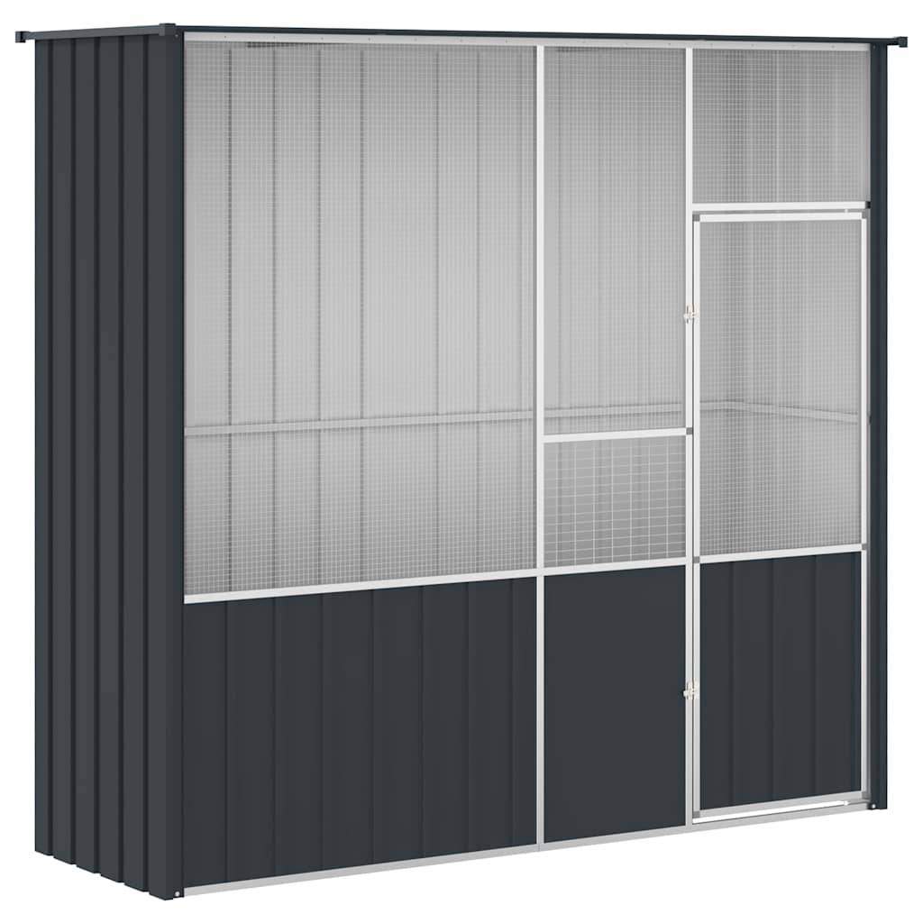 Grande Volière Acier Galvanisé Longue Sécurité Anthracite 215x78cm - ComfortXL Outdoor Living - Image 2