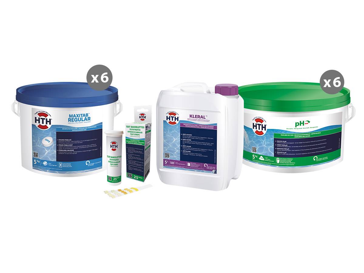 Hth - Kit de traitement complet au chlore (61-80 m³) - HTH