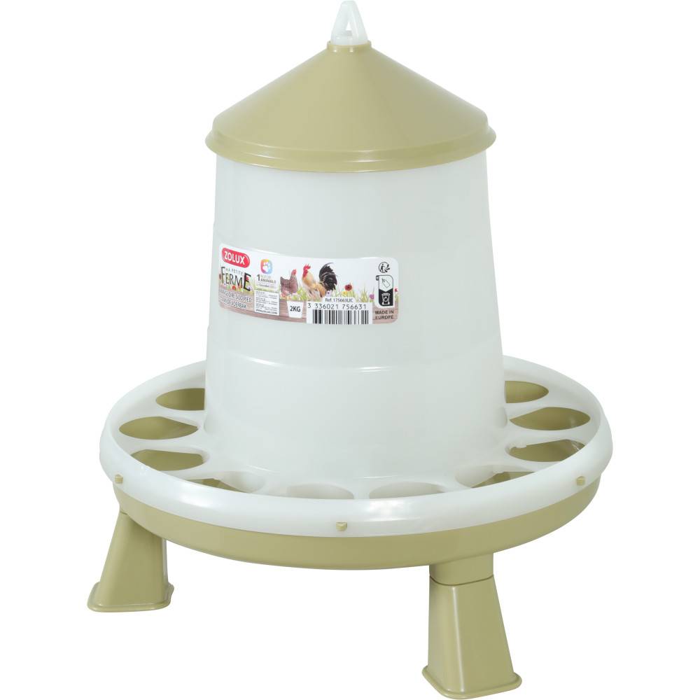 Zolux - Mangeoire silo en plastique avec pieds, capacité 2 kg, basse cour - Imagen 1