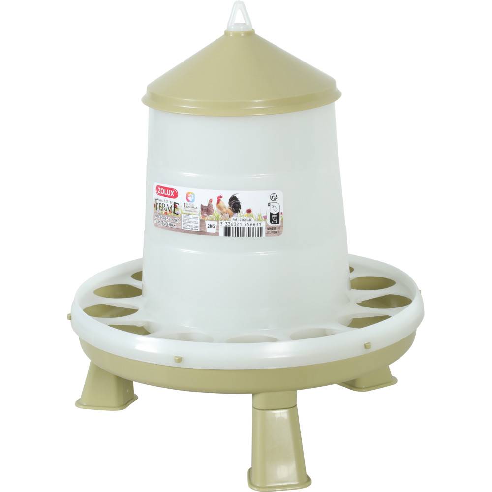 Zolux - Mangeoire silo en plastique avec pieds, capacité 2 kg, basse cour - Imagen 5