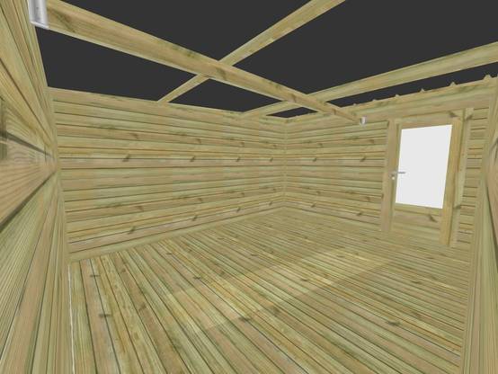 ABRI DE JARDIN bois autoclave 27mm - 3,44x4,34m / 15m2 - Bac acier - Plancher bois - Image 5