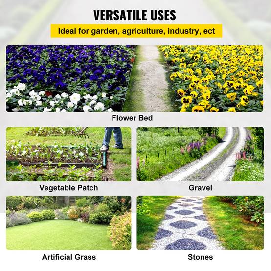 VEVOR Toile anti-mauvaises herbes 91.4x2m (183m²), géotextile PP 3 oz, haute perméabilité, pour jardinage. - Image 6