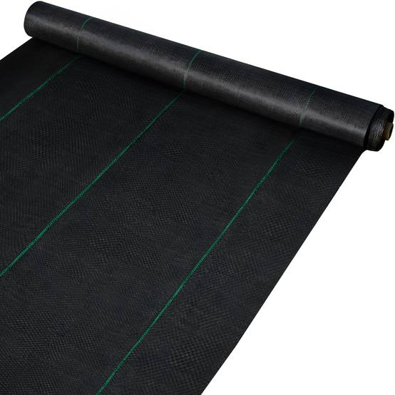 VEVOR Toile anti-mauvaises herbes 91.4x2m (183m²), géotextile PP 3 oz, haute perméabilité, pour jardinage. - Image 1