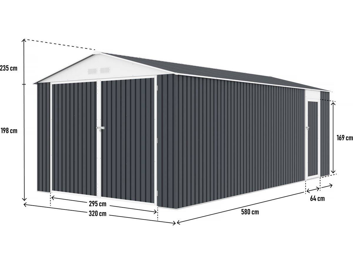 Habitat Et Jardin - Garage En Métal "houston" 18,56m² - Anthracite -habitat Et Jardin - Image 3