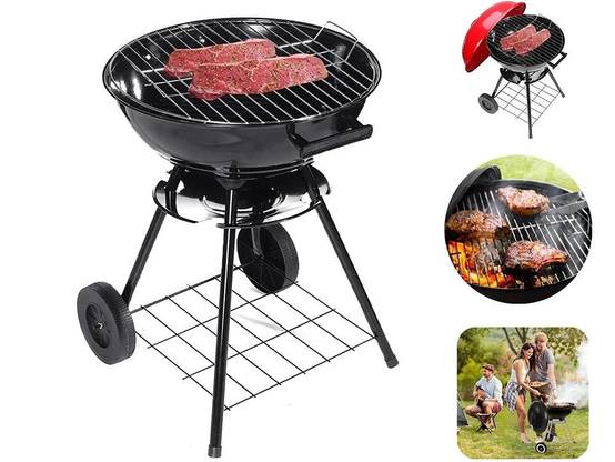 Barbecue à charbon de bois avec roues couvercle verrouillable 40 cm - Image 7