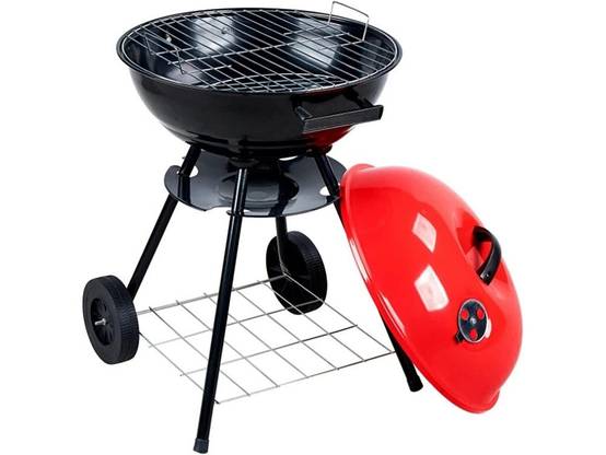 Barbecue à charbon de bois avec roues couvercle verrouillable 40 cm - Image 3
