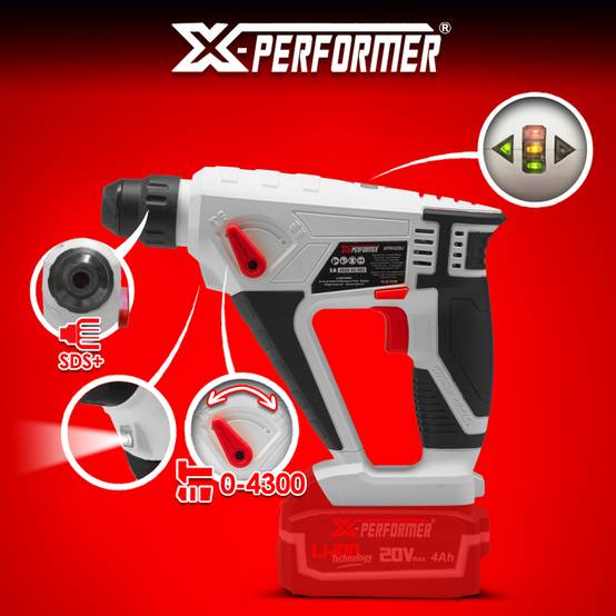 Marteau perforateur sans fil 20V livré sans batterie - X-Performer - Image 3