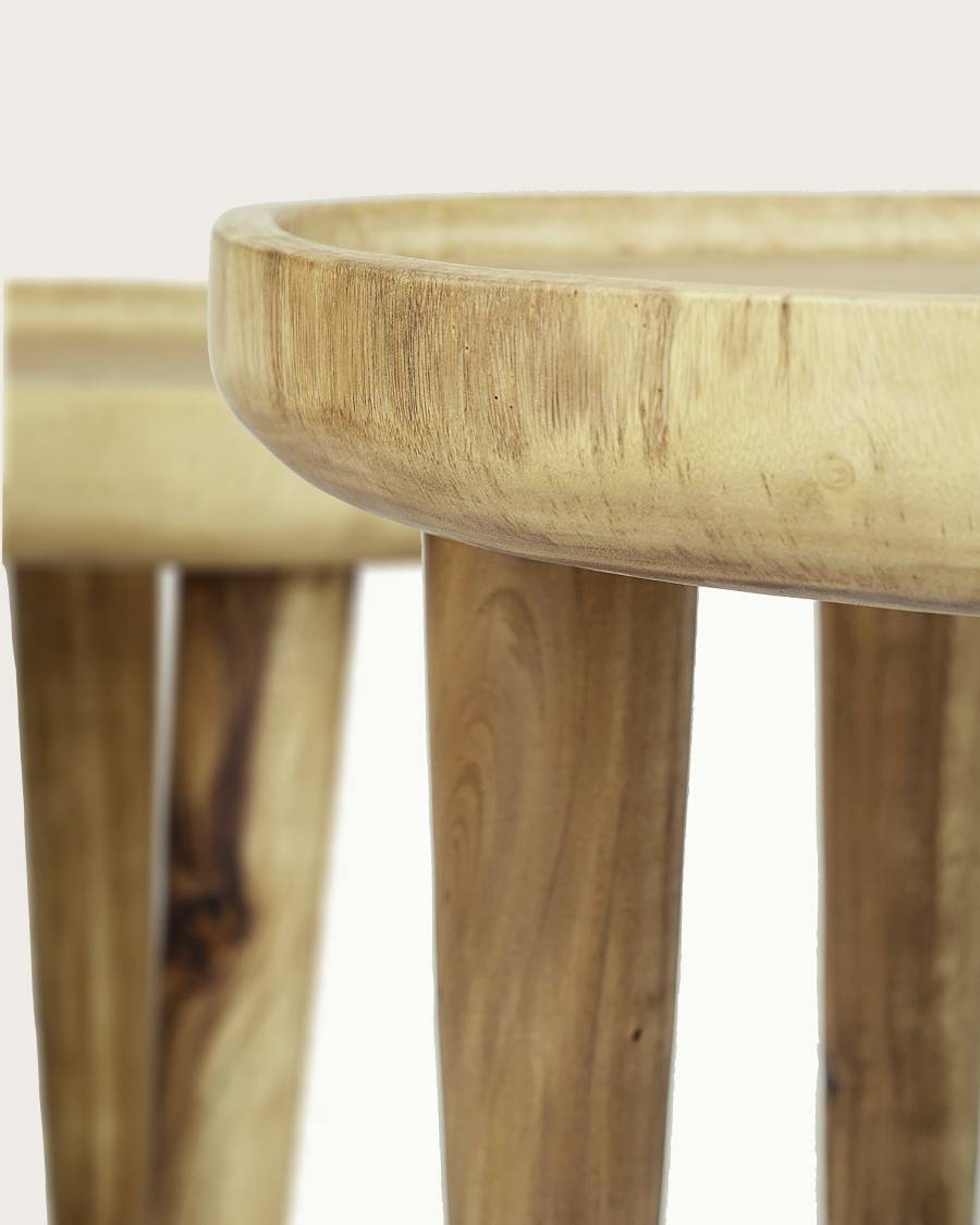 Léothéo - Lot de 2 tables basse en teck massif - UNIQKA - Imagen 4
