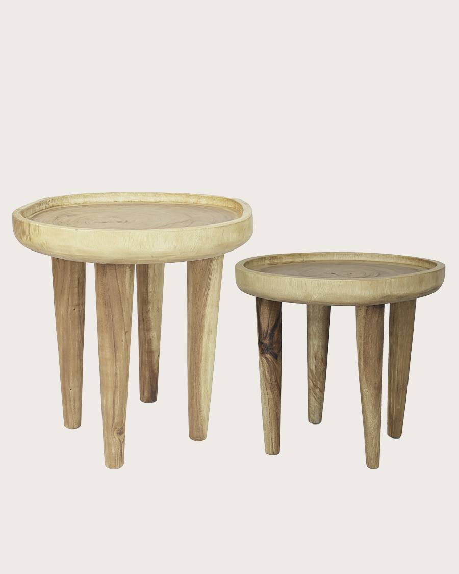 Léothéo - Lot de 2 tables basse en teck massif - UNIQKA - Imagen 1