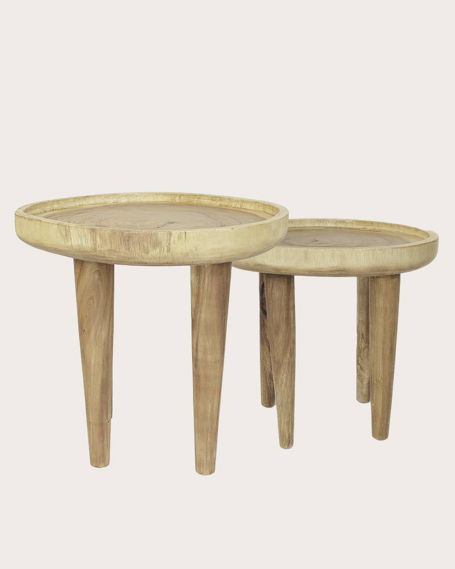 Léothéo - Lot de 2 tables basse en teck massif - UNIQKA - Imagen 3