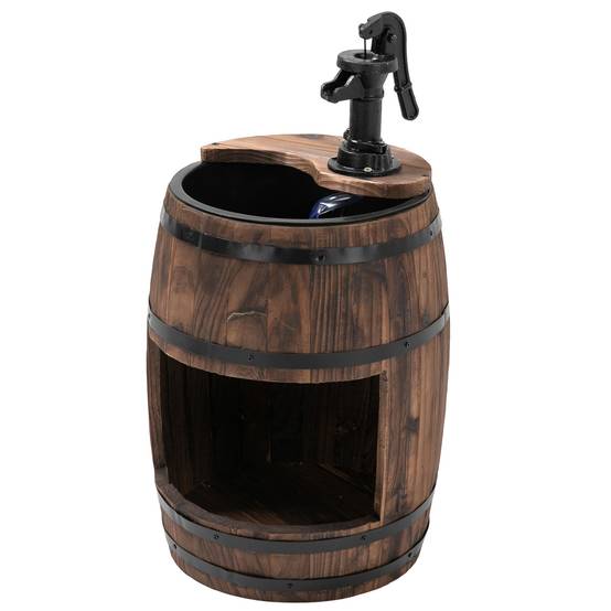 Fontaine de jardin bois de sapin brun foncé 27 x 27 x 59 cm - PANGIVO - Image 2