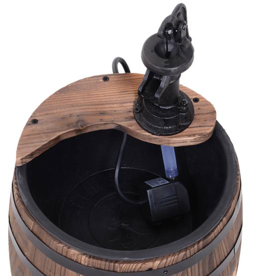 Fontaine de jardin bois de sapin brun foncé 27 x 27 x 59 cm - PANGIVO - Image 9