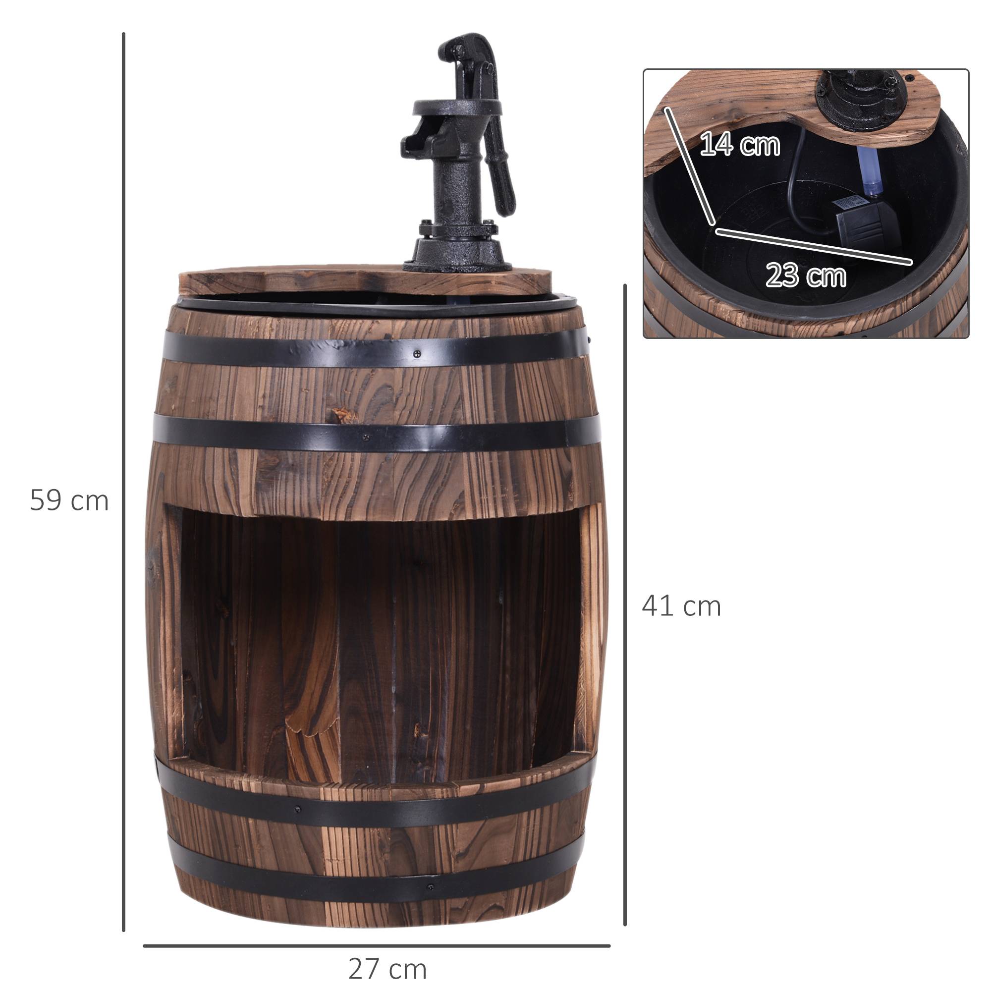 Fontaine de jardin bois de sapin brun foncé 27 x 27 x 59 cm - PANGIVO - Image 5