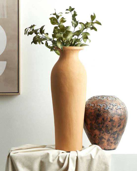 Beliani - Vase décoratif Terre cuite Orange MUAR - 21x21x60- Beliani - Image 1