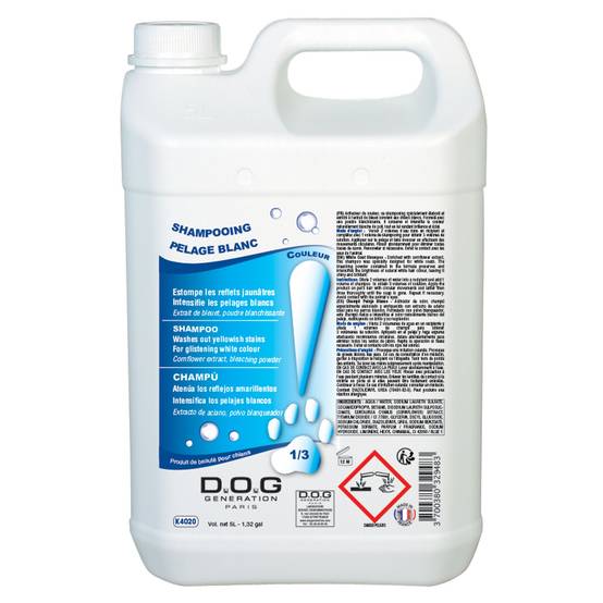 Shampooing Pelages Blancs Dog Generation : 5 litres DOG GENERATION