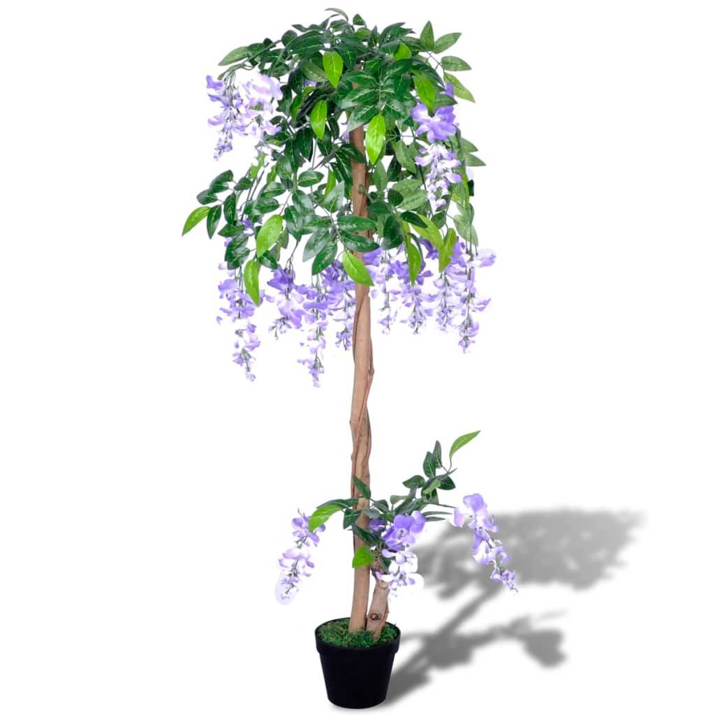 PANGIVO - Wisteria artificiel polyester et bois 15.9 x 15.9 x 120 cm - PANGIVO