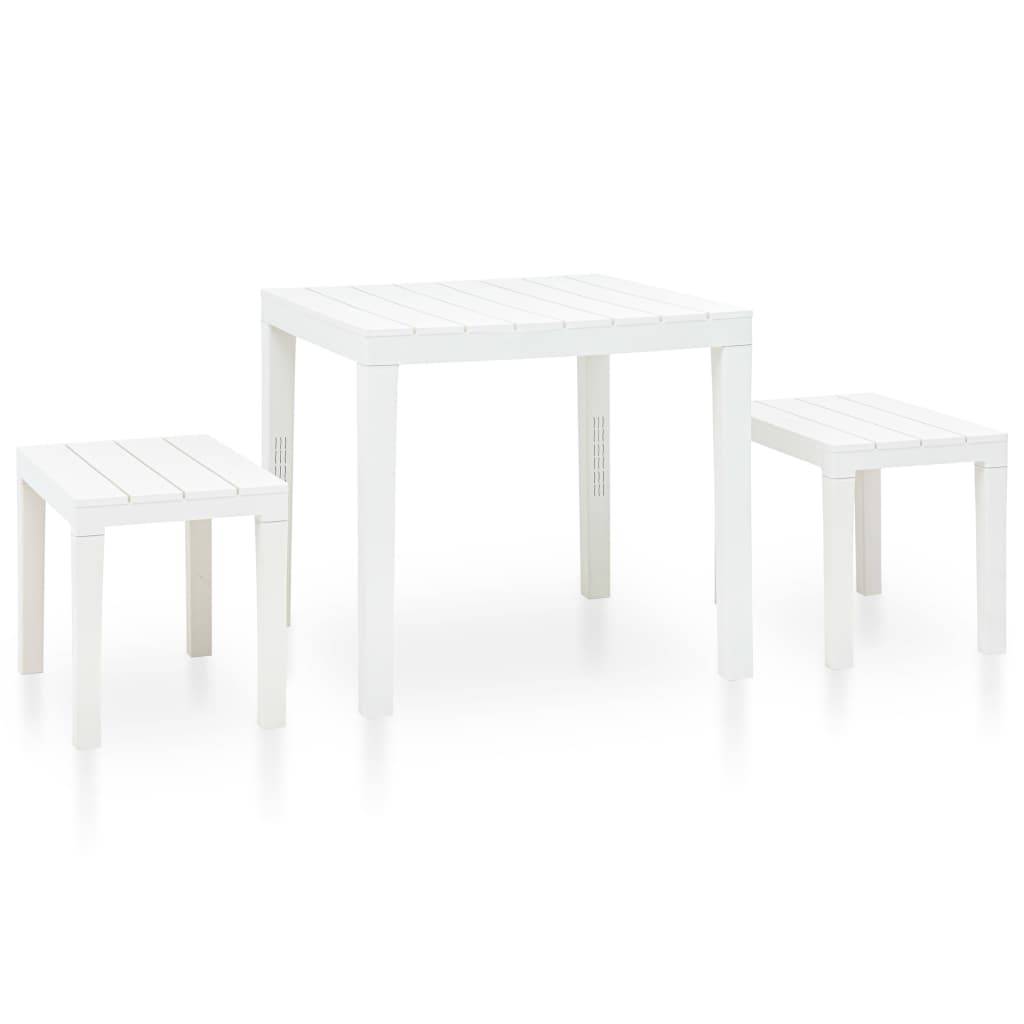 Vidaxl - Table de jardin avec 2 bancs Plastique Blanc vidaXL 48777 - Imagen 1
