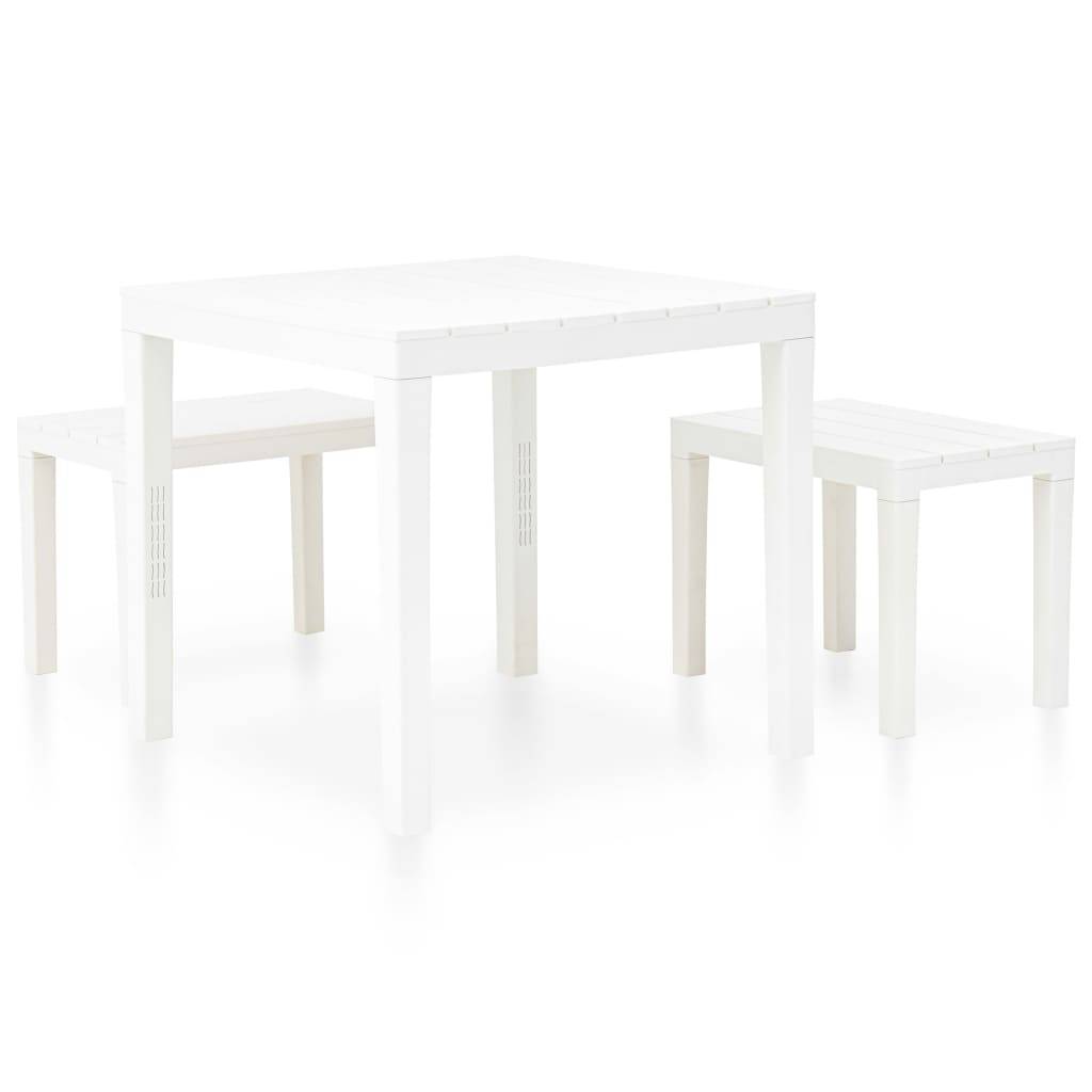 Vidaxl - Table de jardin avec 2 bancs Plastique Blanc vidaXL 48777 - Imagen 2