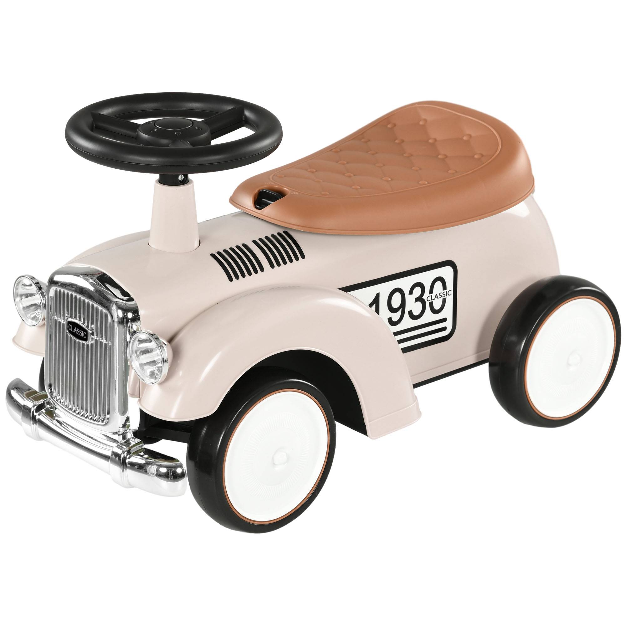 Voiture crème électrique klaxon rangement volant 58x27x35cm 12-36 mois - Image 2