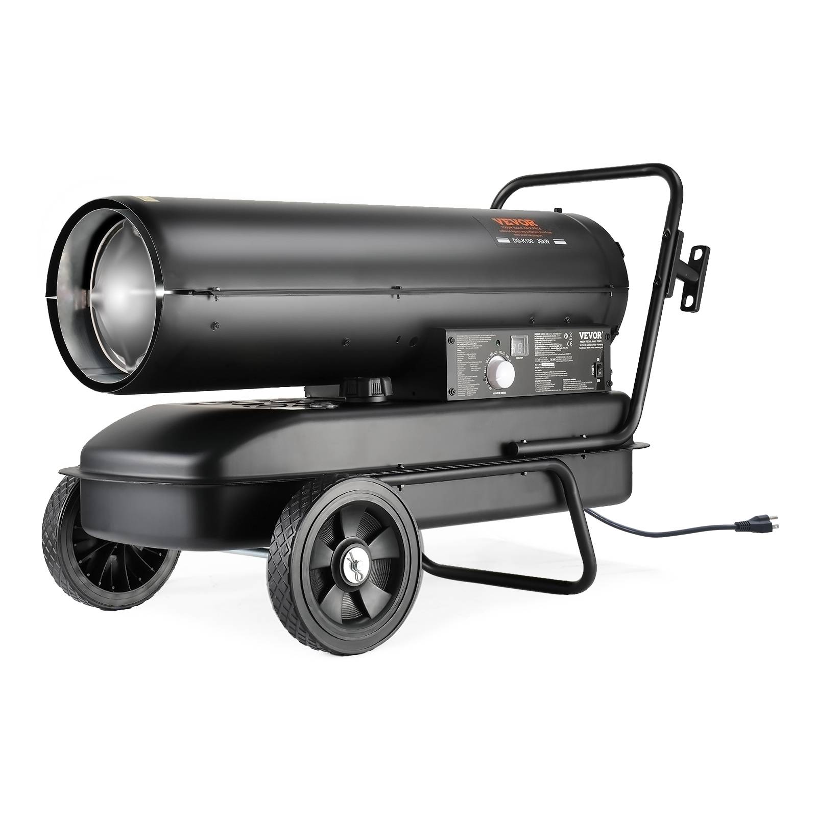 VEVOR Chauffage air pulse kérosène diesel, 100000 BTU, 38 L, noir.