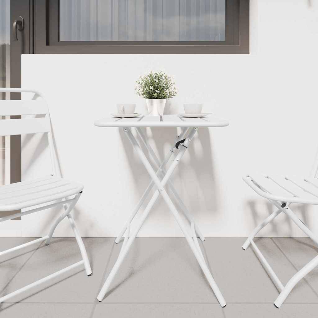 Maison Chic - Table de jardin | Table bistrot Blanc 55 x 55 x 72,5 cm Acier revêtu de poudre - Image 3