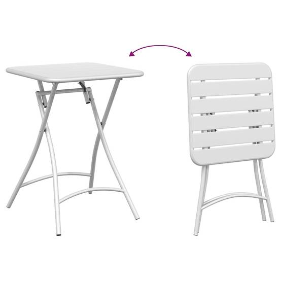 Maison Chic - Table de jardin | Table bistrot Blanc 55 x 55 x 72,5 cm Acier revêtu de poudre - Image 9