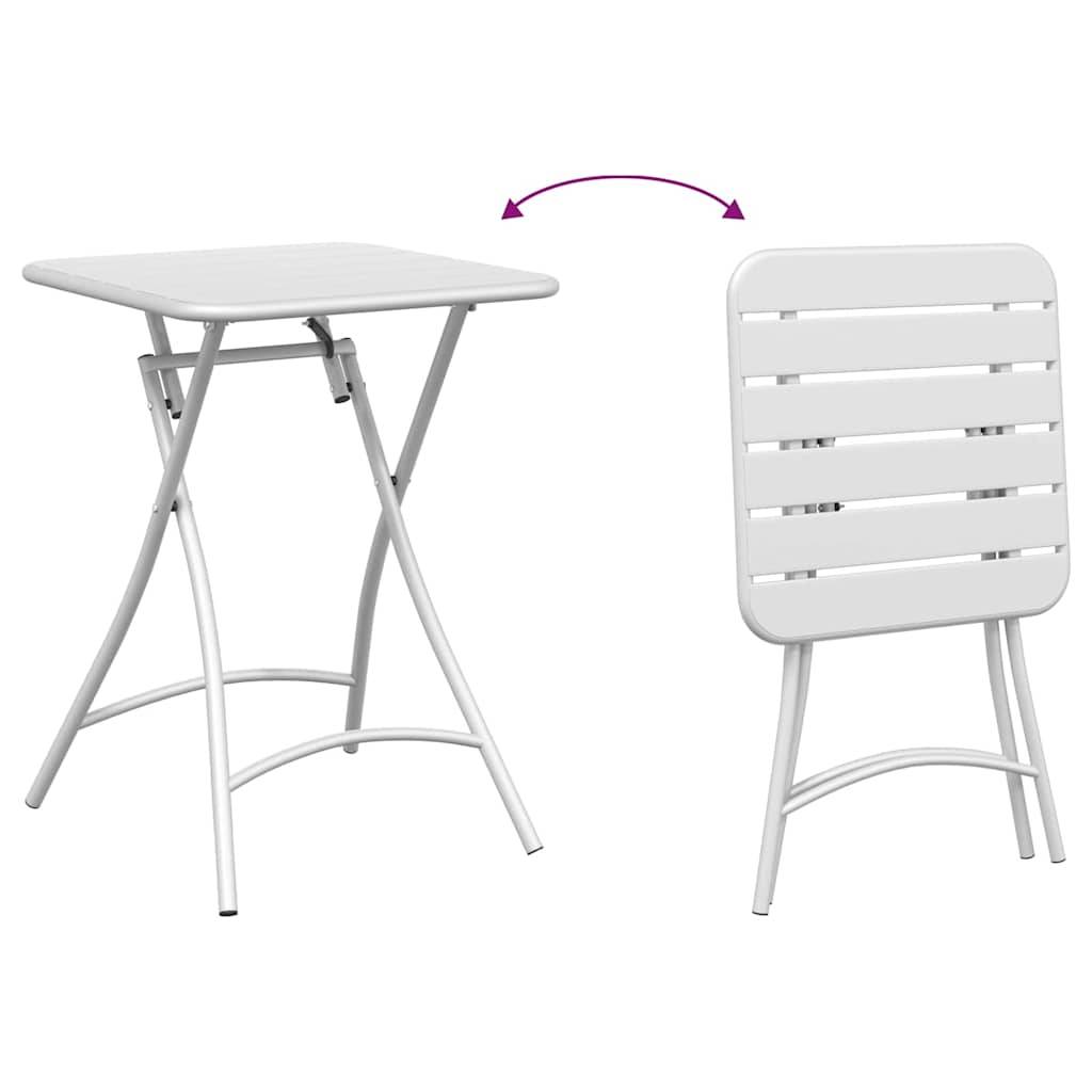 Maison Chic - Table de jardin | Table bistrot Blanc 55 x 55 x 72,5 cm Acier revêtu de poudre - Image 9