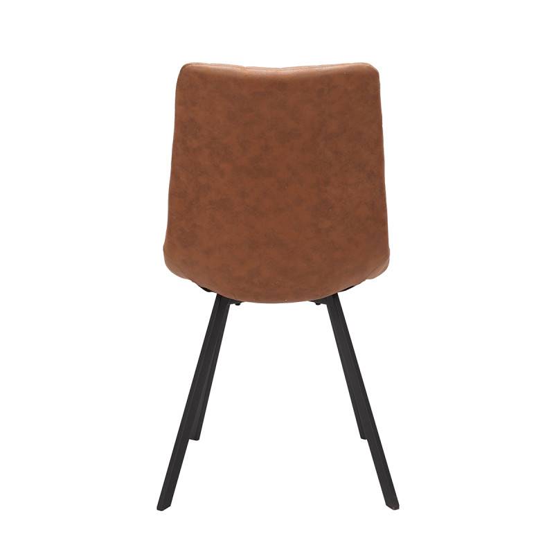 Chaise PU marron Eden pieds métal - Imagen 3