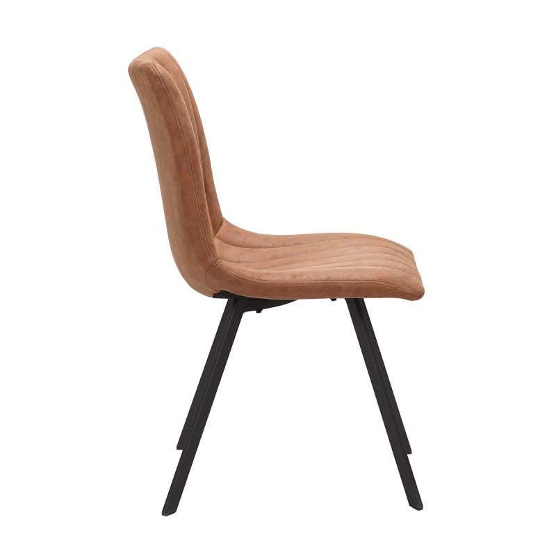 Chaise PU marron Eden pieds métal - Imagen 5