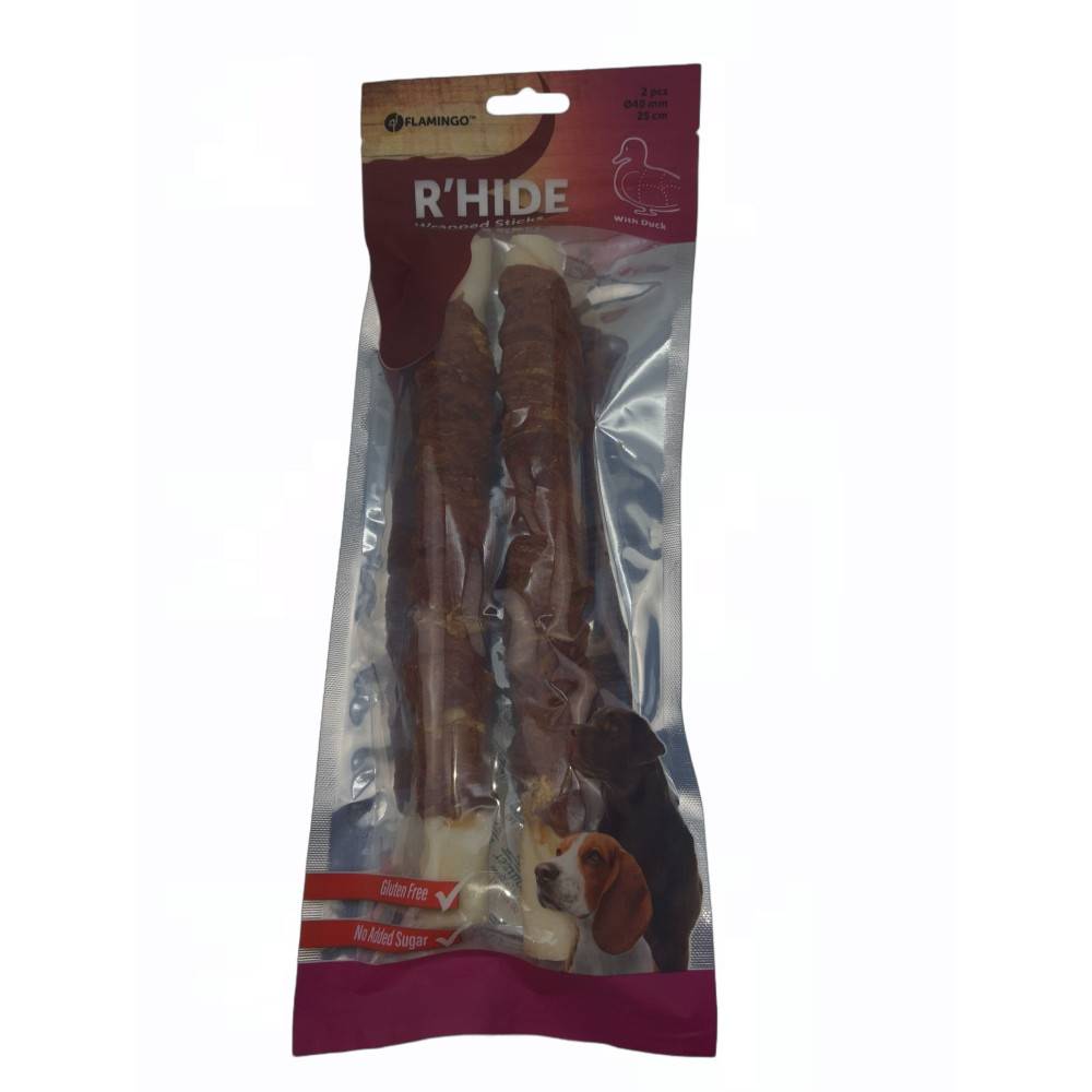 Flamingo - Friandise 2 bâtons a mâcher ø 4 cm x 25 cm au canard 240 g pour chien - Imagen 4
