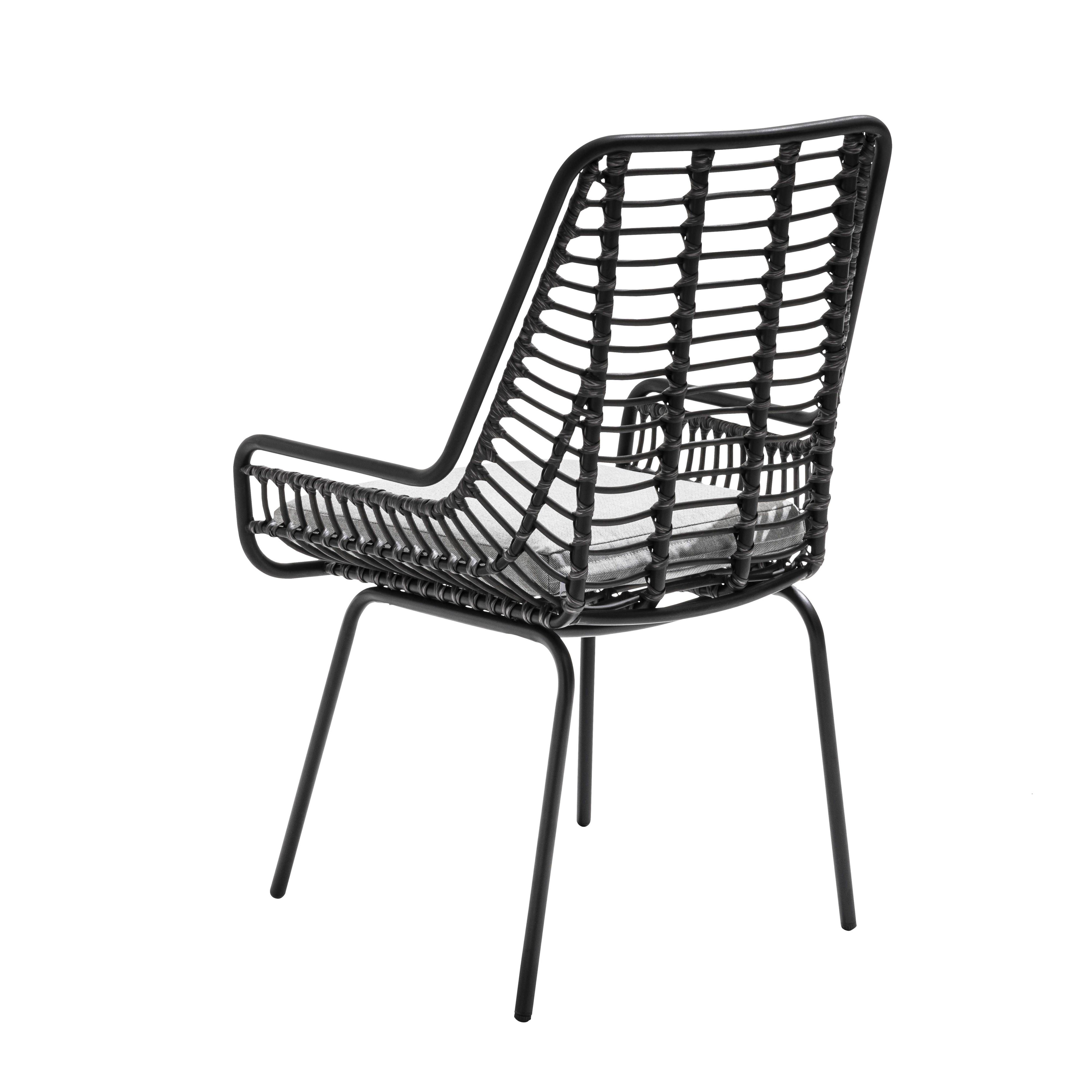 Oviala - Lot 2 chaises de jardin en résine tressée et acier - Oviala - Imagen 3