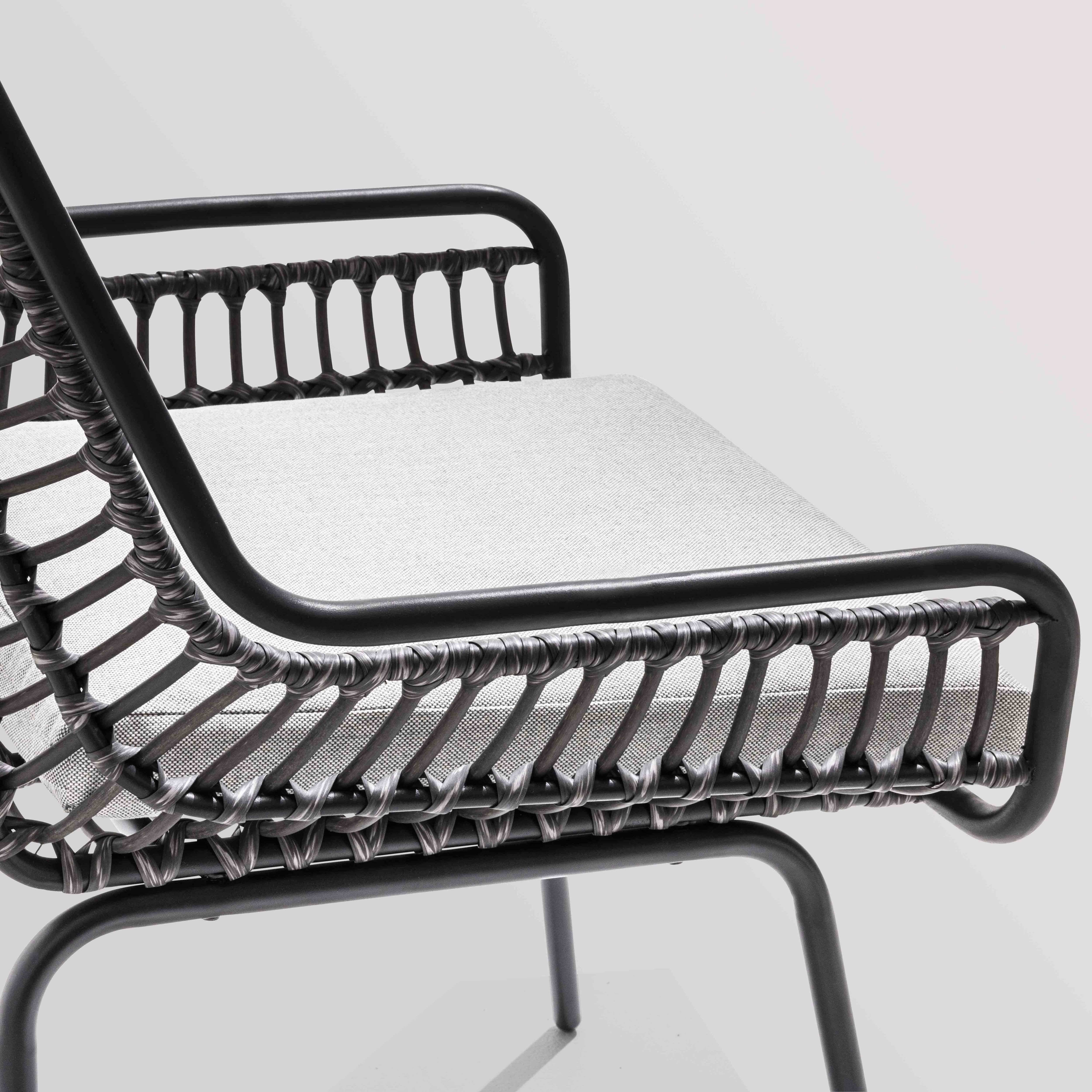 Oviala - Lot 2 chaises de jardin en résine tressée et acier - Oviala - Imagen 5