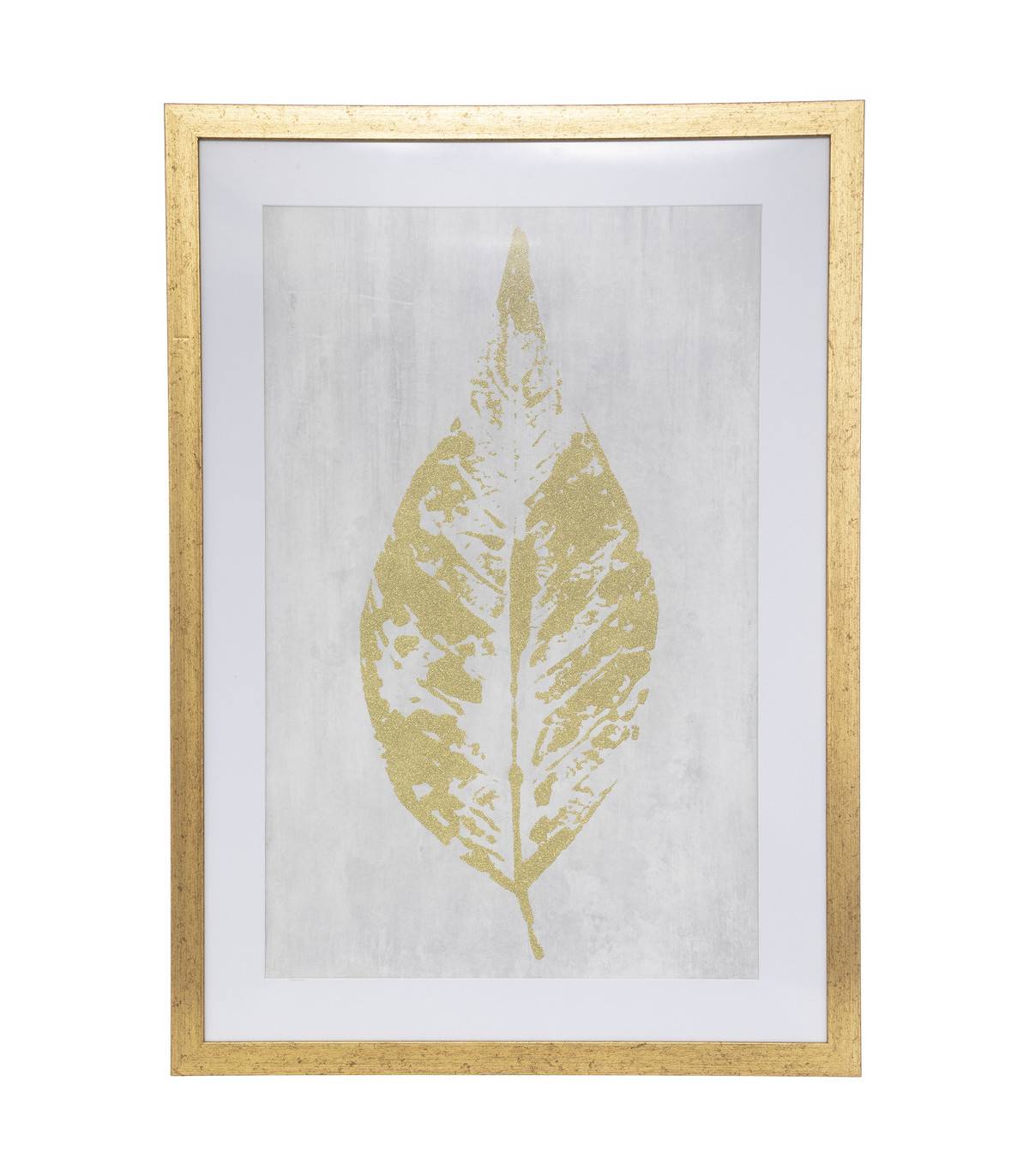 Atmosphera - Affiche encadrée Feuille dorée 50 x 70 cm - Imagen 1