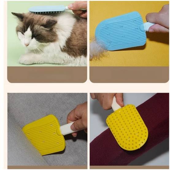 Lot de 2 brosses de toilettage pour chien et chat jaune + bleu - Lytech - Image 3