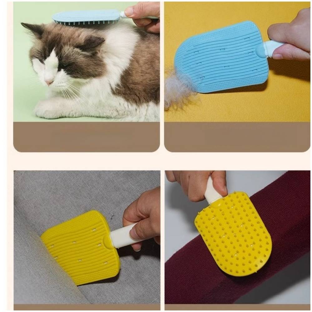 Lot de 2 brosses de toilettage pour chien et chat jaune + bleu - Lytech - Image 3