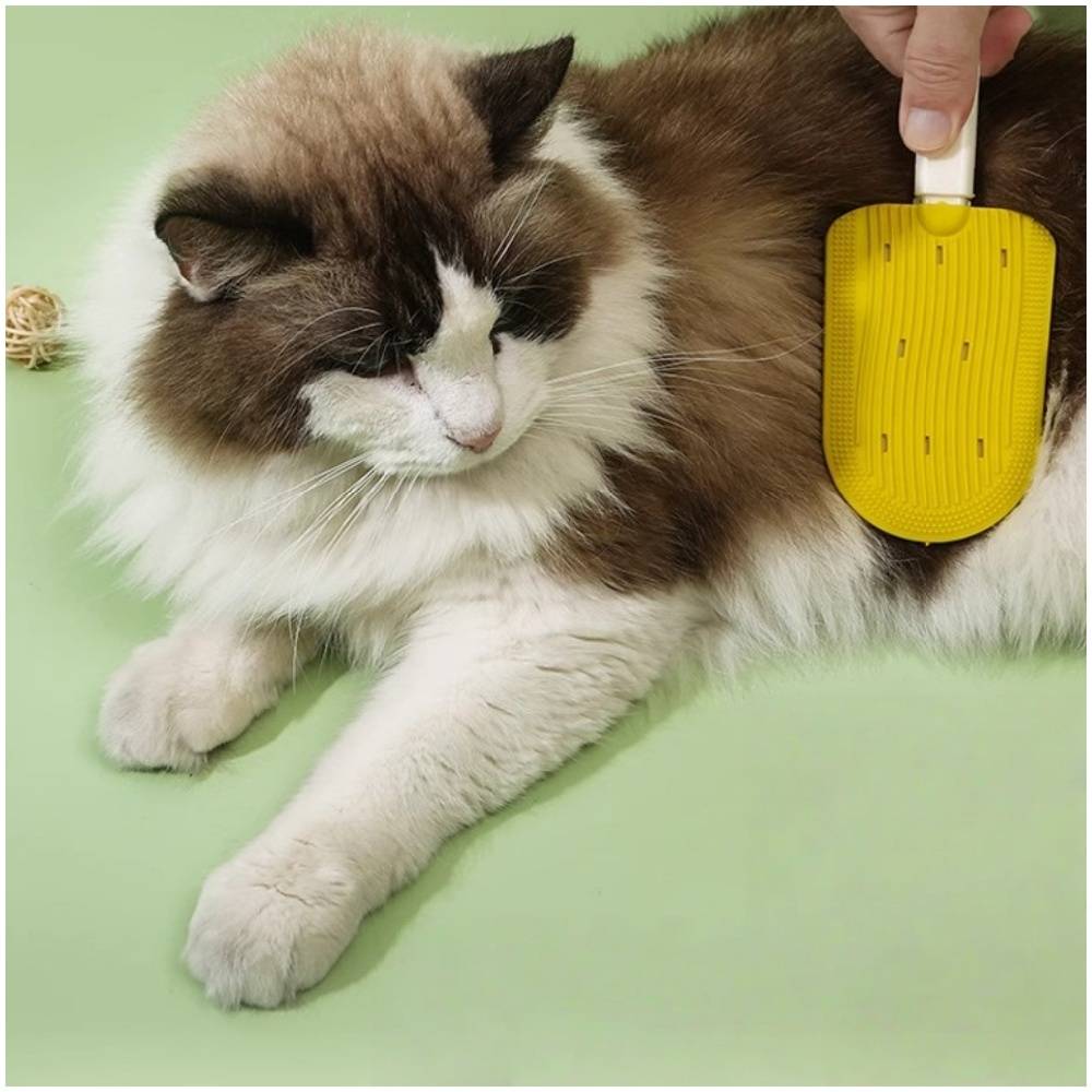 Lot de 2 brosses de toilettage pour chien et chat jaune + bleu - Lytech - Image 4