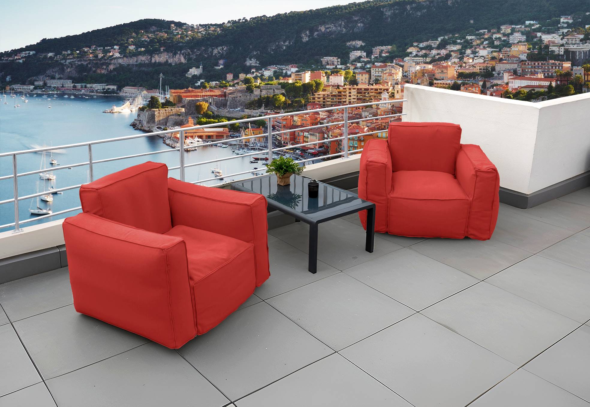 Canapé salon de jardin modulable 90x75x65cm Terracotta - Déco arts - Image 3